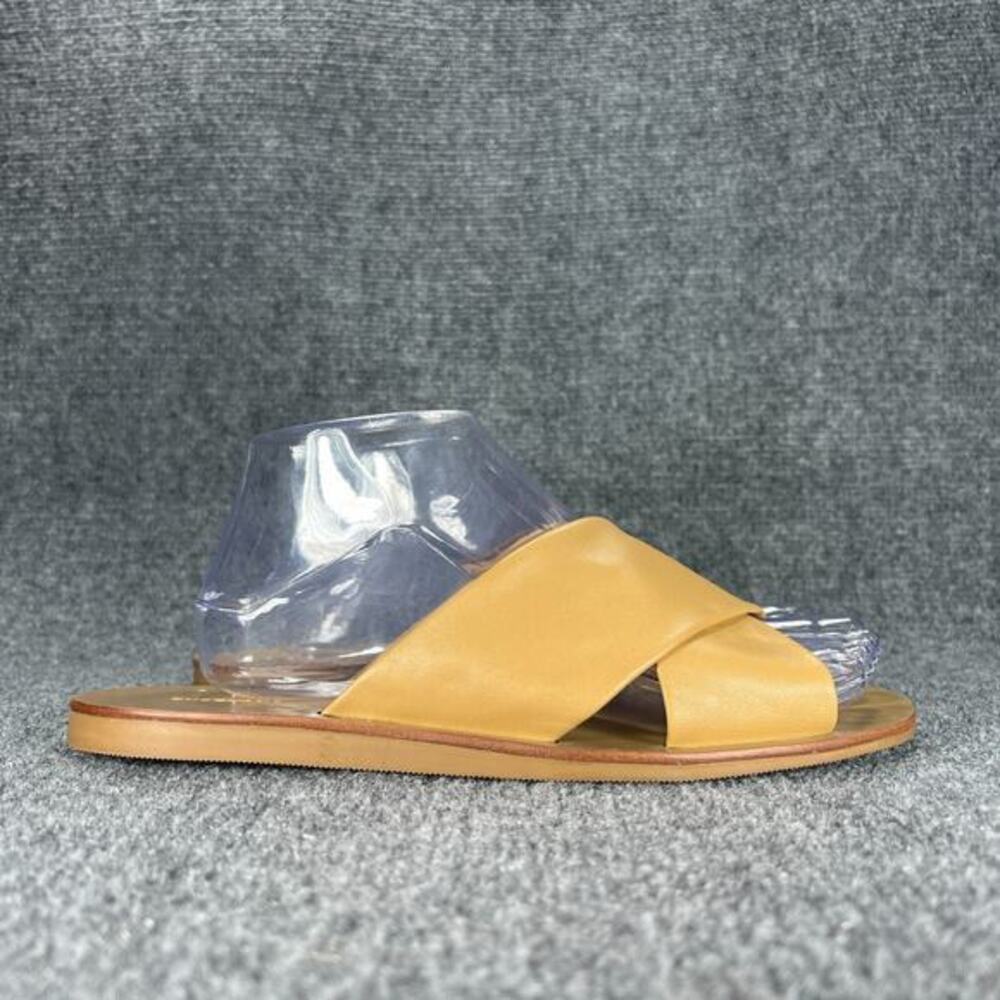 Everlane Womens Cross Strap Sandals Size 9 Tan Soft Leather Slip On Shoes Flats